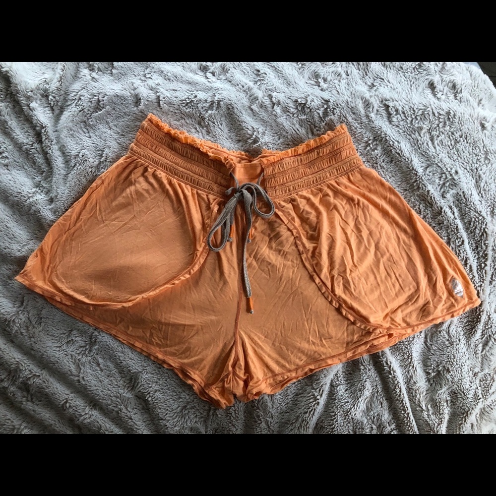 Bright Orange Free People Movement Shorts